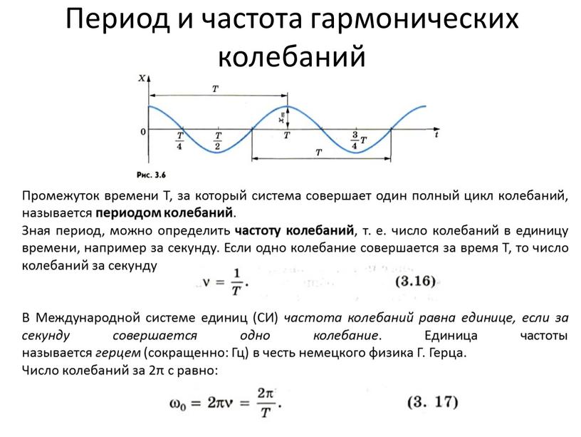 Период и частота гармонических колебаний