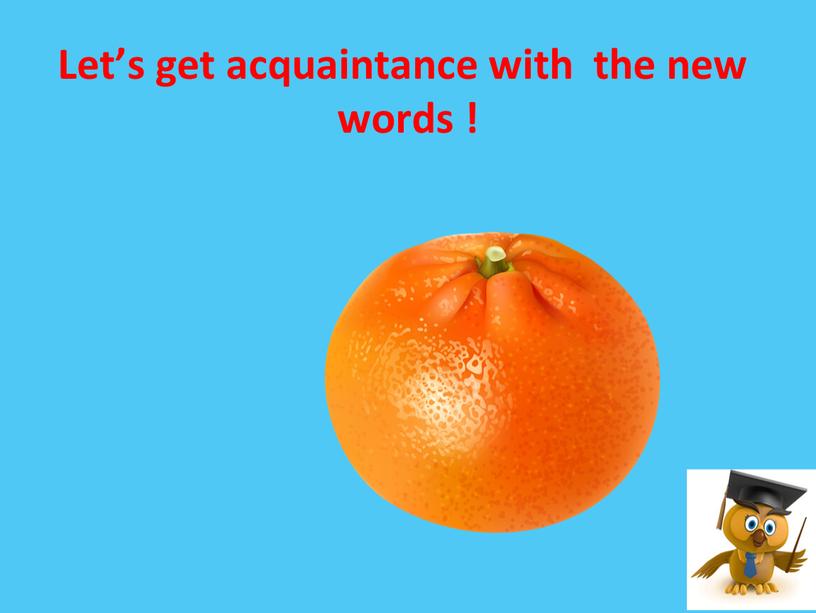 Let’s get acquaintance with the new words !