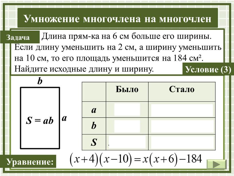 Длина прям-ка на 6 см больше его ширины