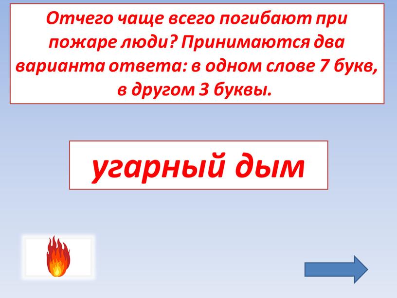 Отчего чаще всего погибают при пожаре люди?