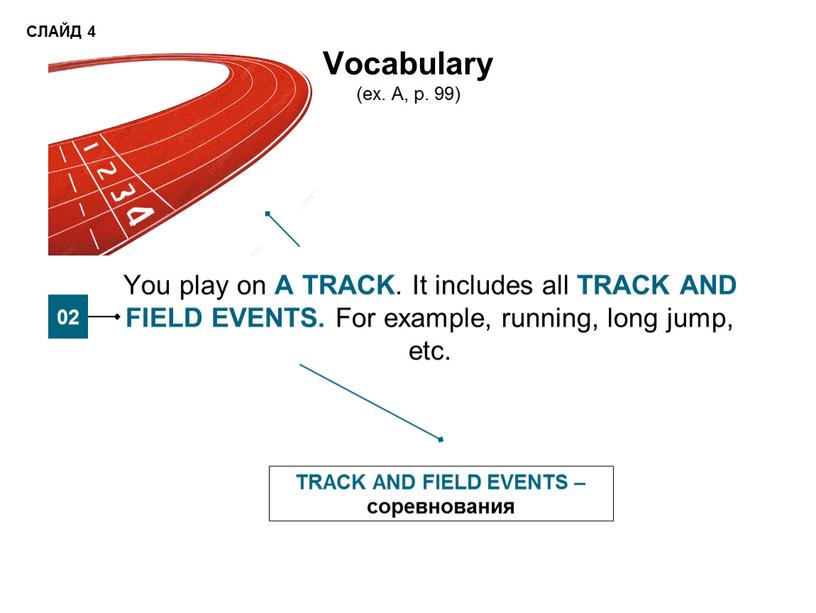 Vocabulary (ex. A, p. 99) You play on