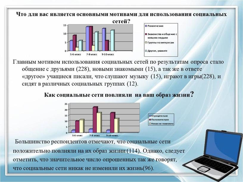 Что для вас является основными мотивами для использования социальных сетей?