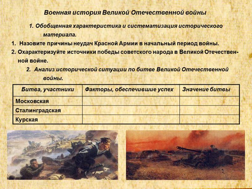 Военная история Великой Отечественной войны 1