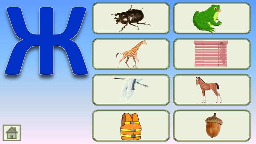 Ж Жук Жираф Журавль Жилет Жаба