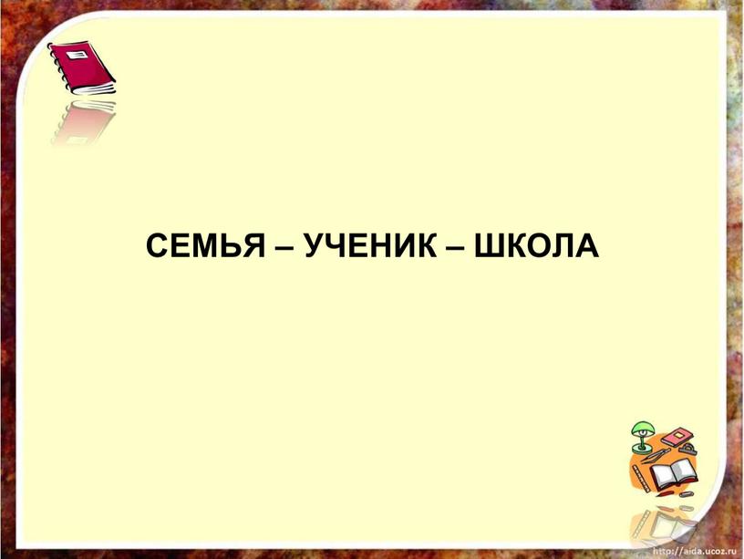 СЕМЬЯ – УЧЕНИК – ШКОЛА