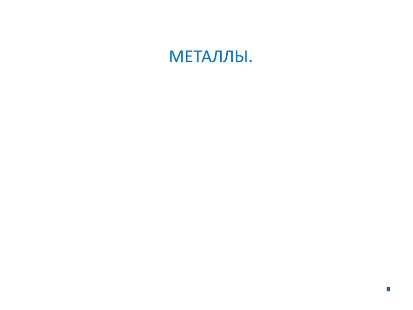 МЕТАЛЛЫ.