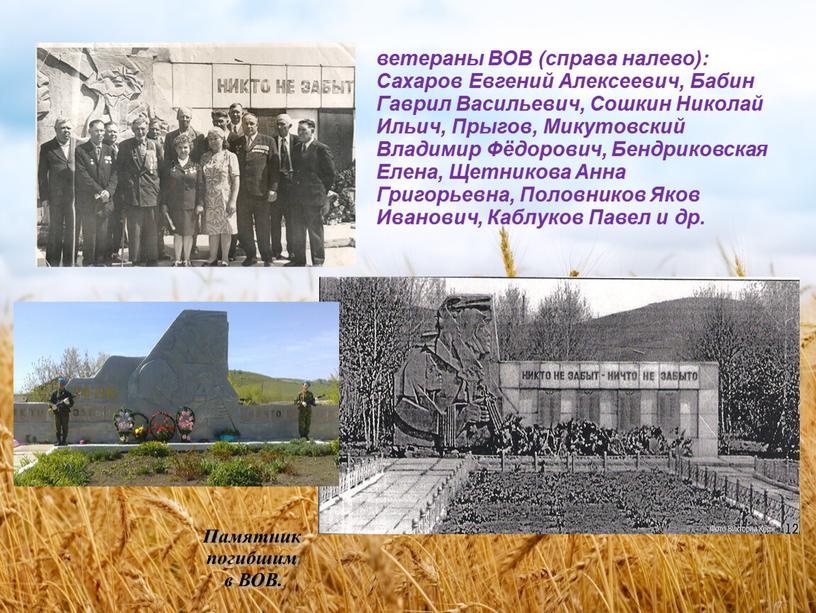 ВОВ (справа налево): Сахаров Евгений