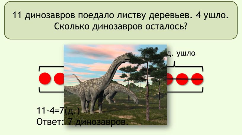 Сколько динозавров осталось? 11 д