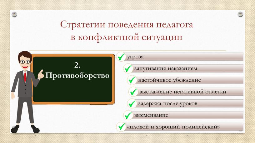 Стратегии поведения педагога в конфликтной ситуации 2