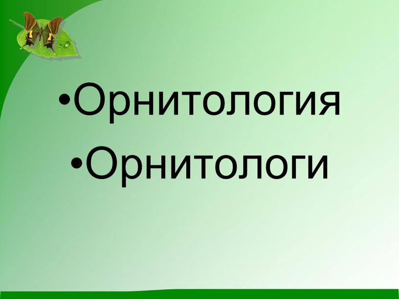 Орнитология Орнитологи