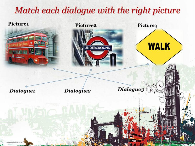 Match each dialogue with the right picture