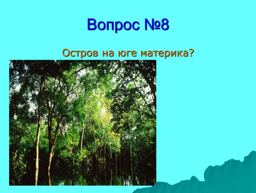 Вопрос №8 Остров на юге материка?