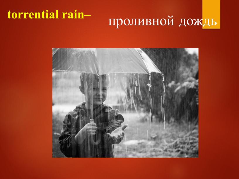 torrential rain– проливной дождь