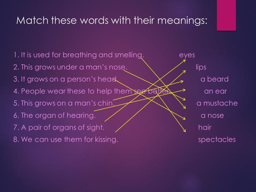 Match these words with their meanings: 1