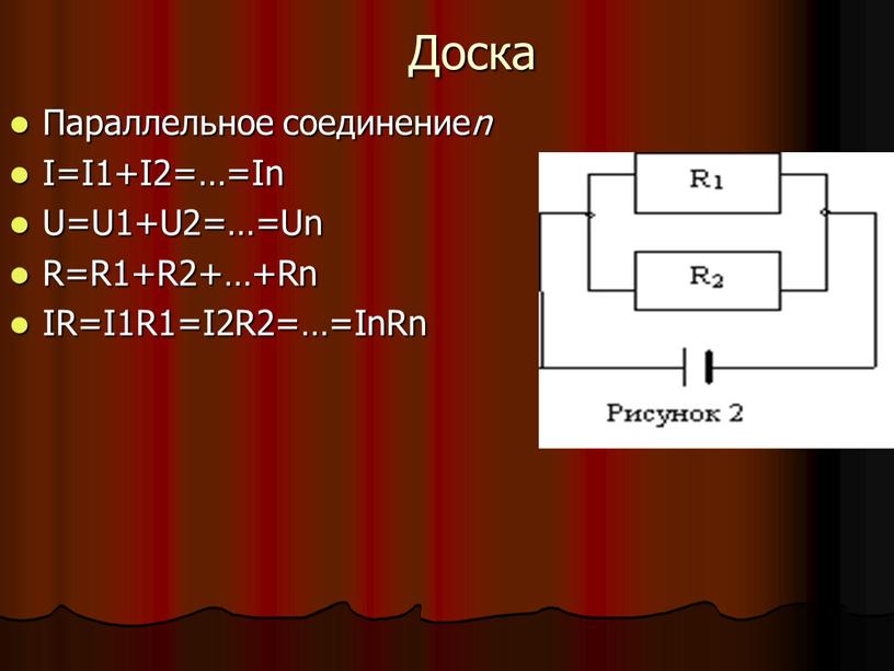 Доска Параллельное соединение n