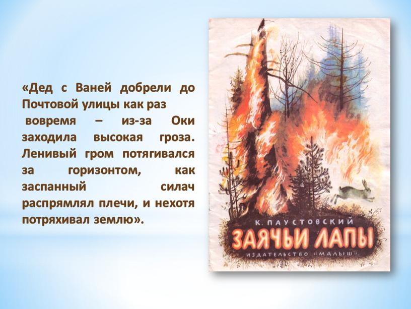 Дед с Ваней добрели до Почтовой улицы как раз вовремя – из-за