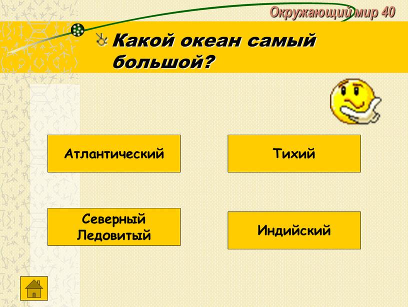 Окружающий мир 40 Какой океан самый большой?