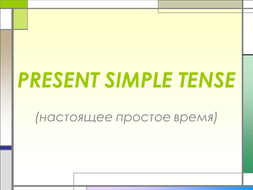 PRESENT SIMPLE TENSE (настоящее простое время)