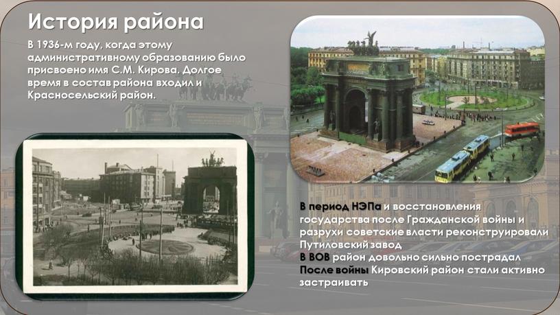 История района В 1936-м году, когда этому административному образованию было присвоено имя