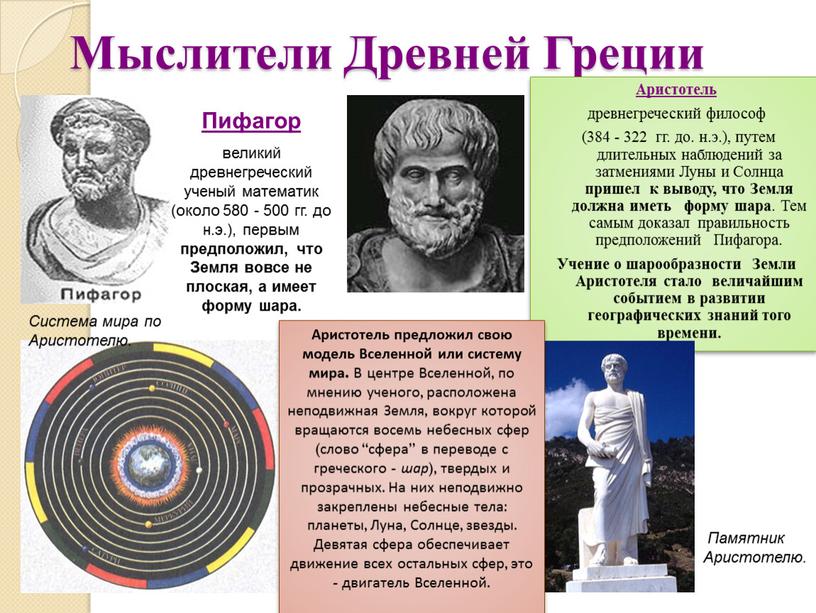Мыслители Древней Греции Аристотель древнегреческий философ (384 - 322 гг