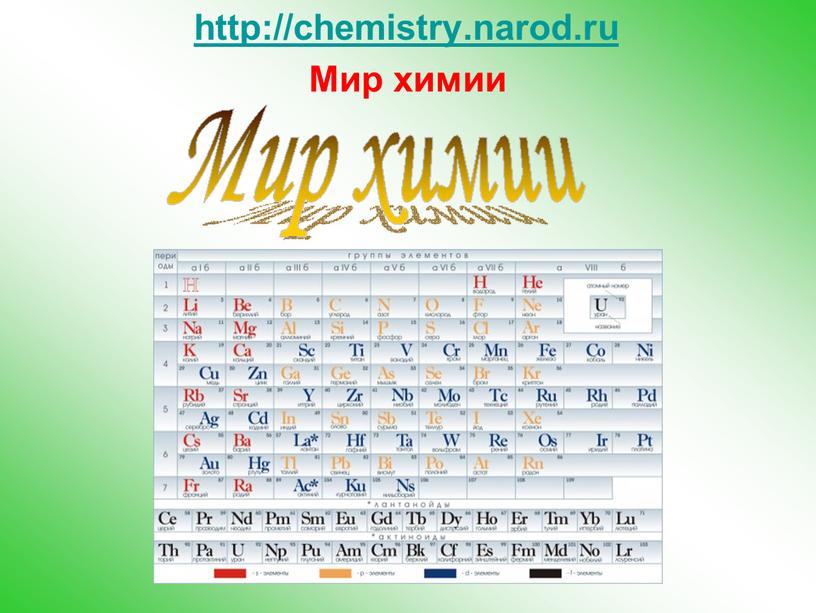 http://chemistry.narod.ru Мир химии