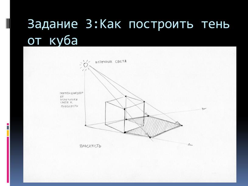 Задание 3:Как построить тень от куба