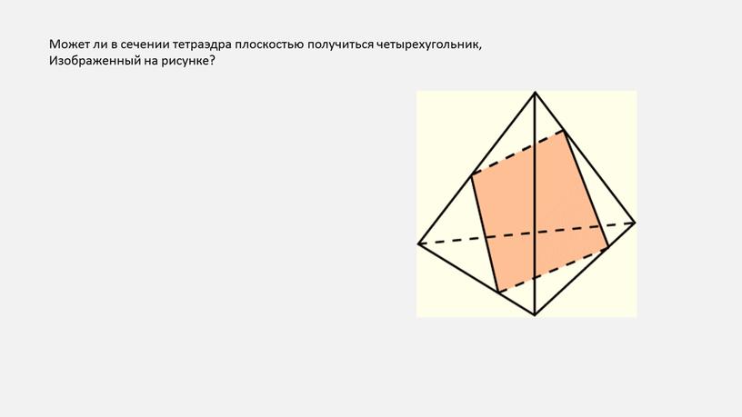 Может ли в сечении тетраэдра плоскостью получиться четырехугольник,