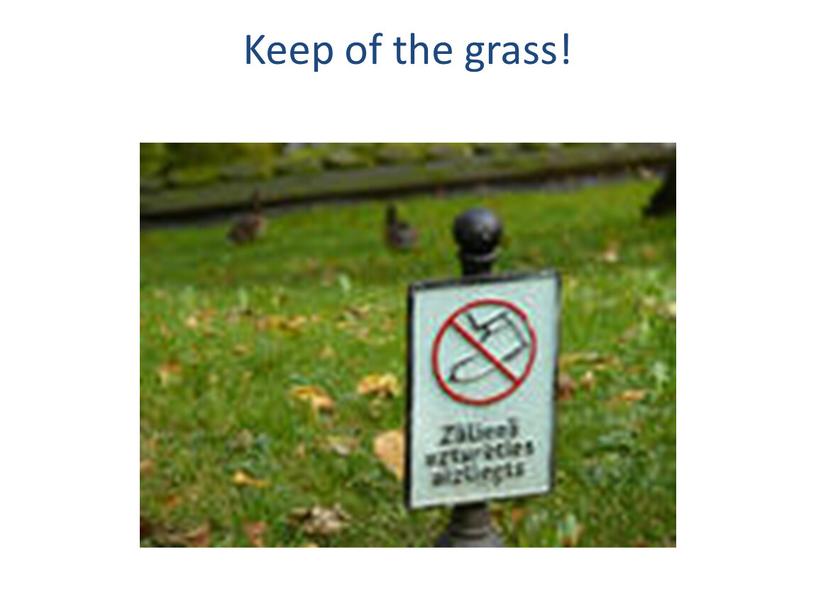 Keep of the grass!