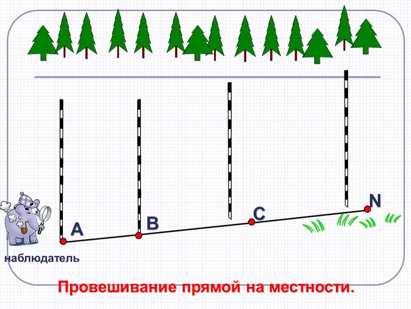 Провешивание прямой на местности