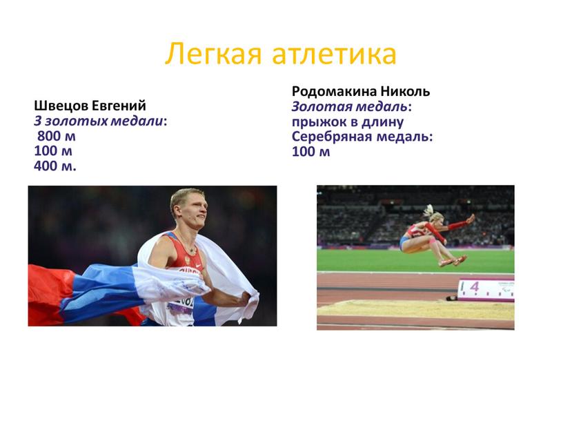 Легкая атлетика Швецов Евгений 3 золотых медали : 800 м 100 м 400 м