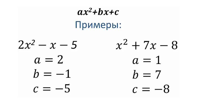 Квадратный трёхчлен. Разложение квадратного трёхчлена на множители