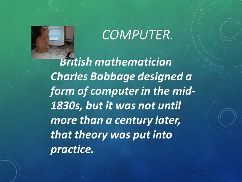 Computer. British mathematician