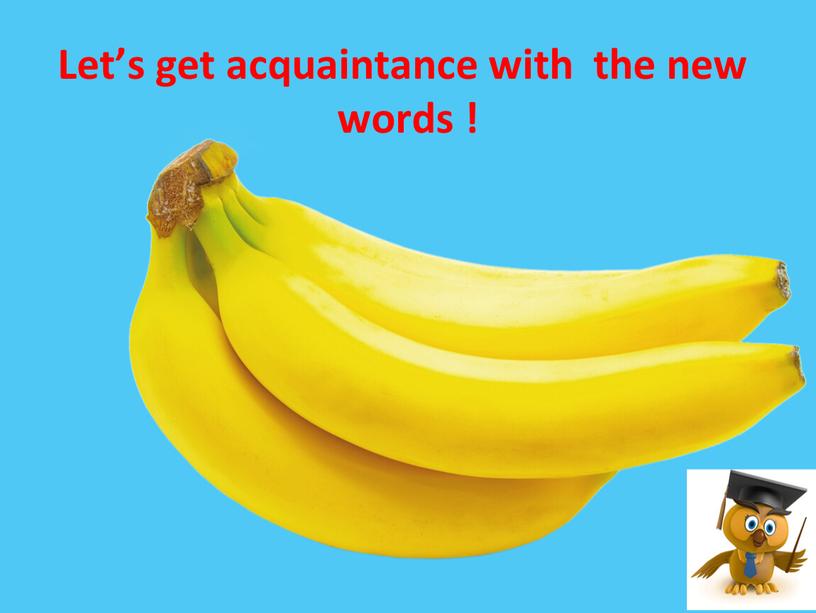 Let’s get acquaintance with the new words !