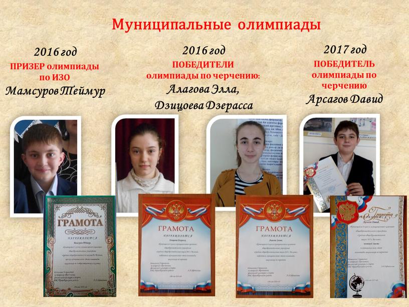 Муниципальные олимпиады 2016 год