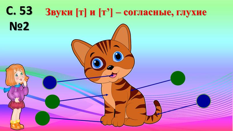 С. 53 №2 Звуки [т] и [т’] – согласные, глухие