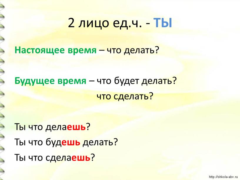 ТЫ Настоящее время – что делать?