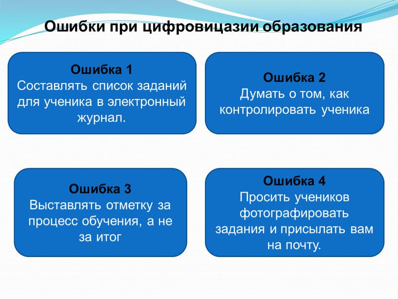 Ошибки при цифровицазии образования