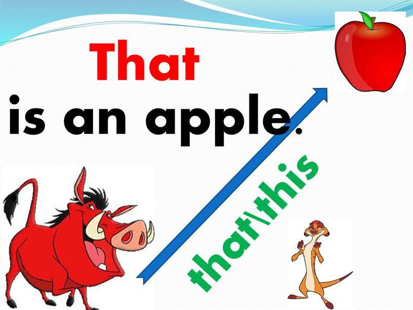 is an apple. . that\this That