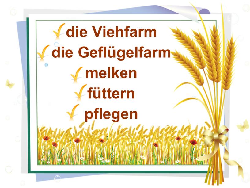 Viehfarm die Geflügelfarm melken füttern pflegen