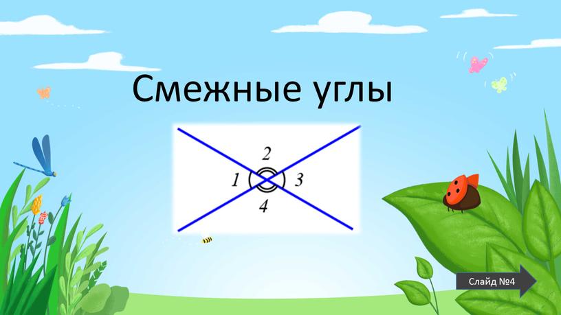 Смежные углы Слайд №4