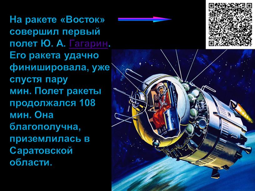 На ракете «Восток» совершил первый полет