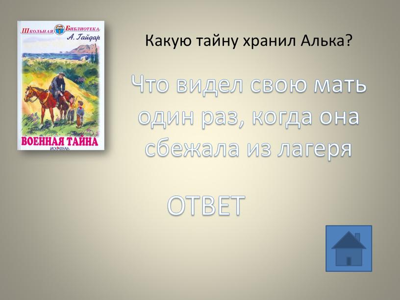 Какую тайну хранил Алька? Что видел свою мать один раз, когда она сбежала из лагеря