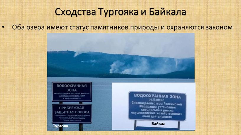 Сходства Тургояка и Байкала Оба озера имеют статус памятников природы и охраняются законом