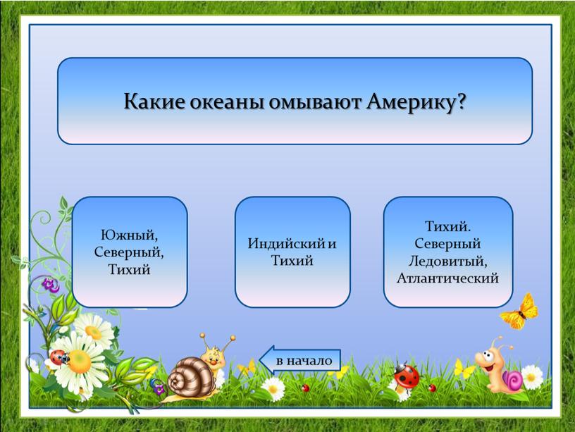 Какие океаны омывают Америку? Южный,