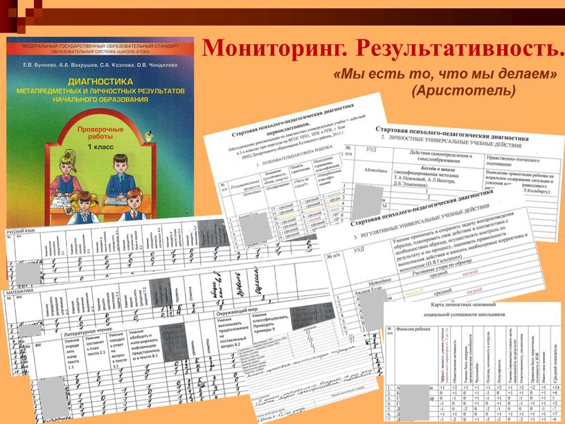 Мониторинг. Результативность. «Мы есть то, что мы делаем» (Аристотель)