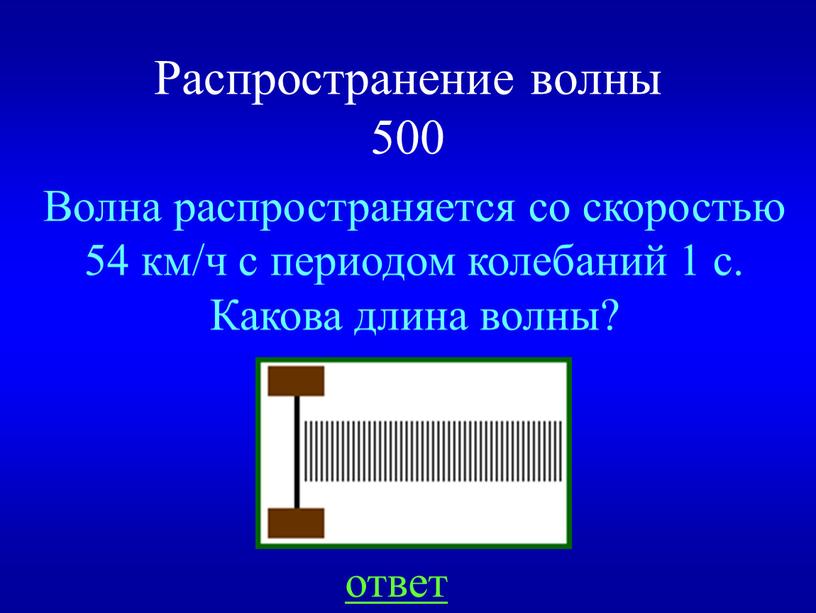 Распространение волны 500 ответ