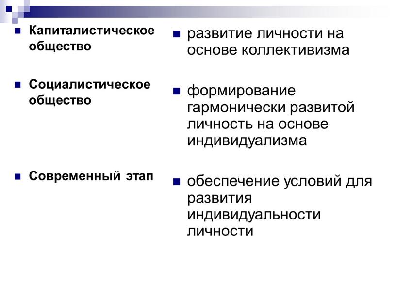 Капиталистическое общество Социалистическое общество