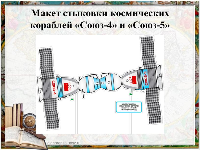 Макет стыковки космических кораблей «Союз-4» и «Союз-5»