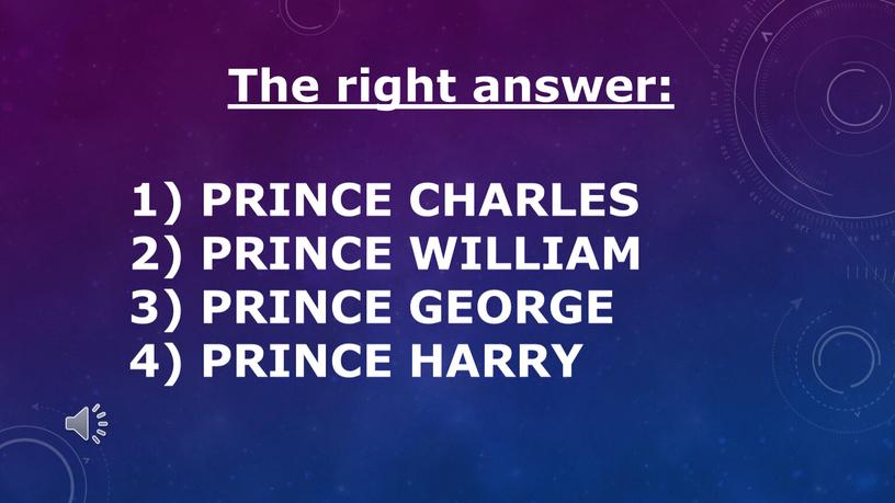 The right answer: PRINCE CHARLES