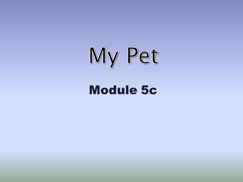 My Pet Module 5c